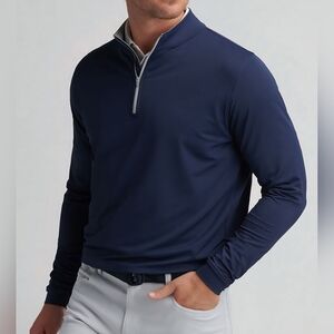 Peter Millar 1/4 Zip Golf Pullover Color Nav Mens Size Medium